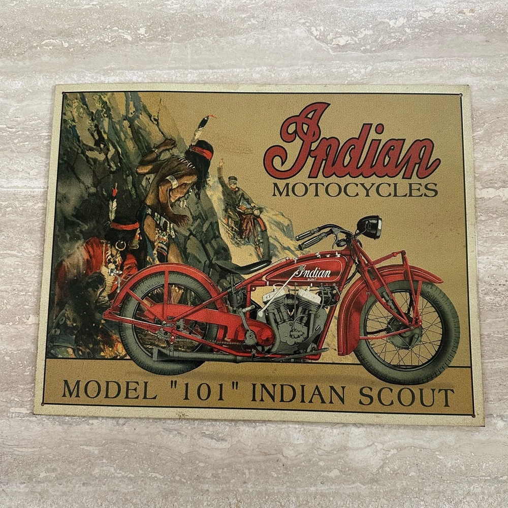 Indian Motorcycles Vintage Metal Sign